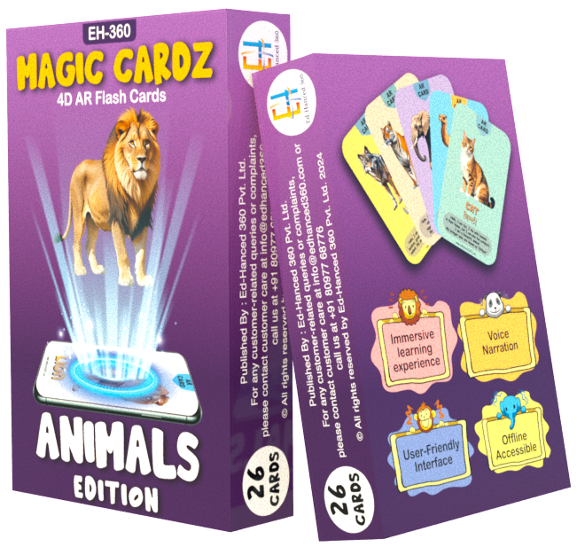 4D Animals flash cards